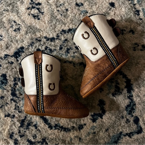 New Boot barn Cody James infant boys horse shoe western cowboy boots - Picture 2 of 8